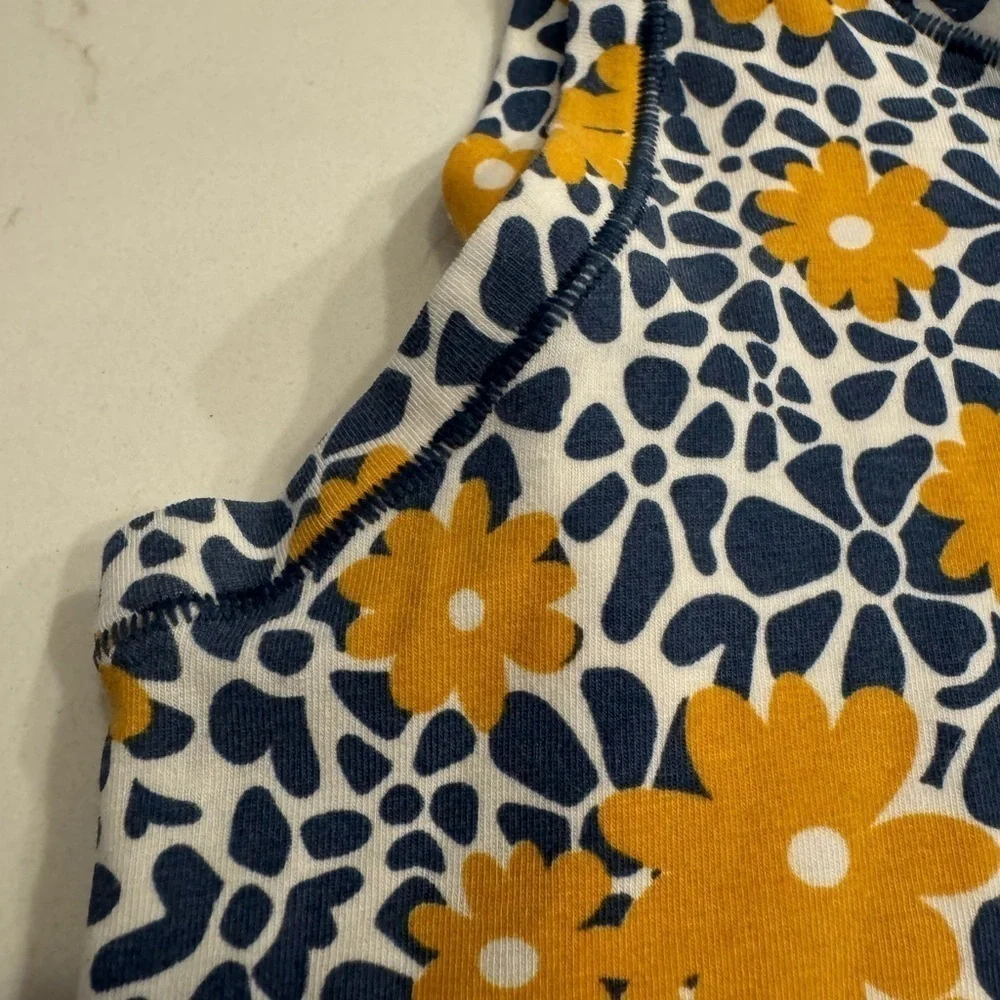 Warcoal Supima Cotton / Spandex Fitted Tank / Floral / Small